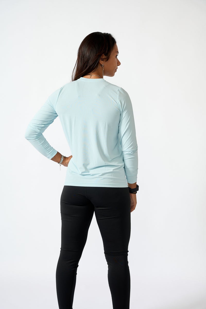 Beyond sportswear Women's Ice Blue Long sleeve Training T-shirt - Image 2